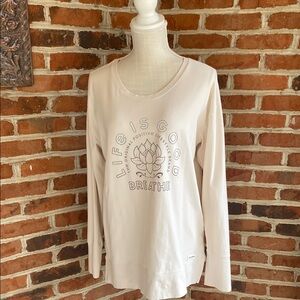 Life Is Good Crusher Flex Cream Long Sleeve Tee size M